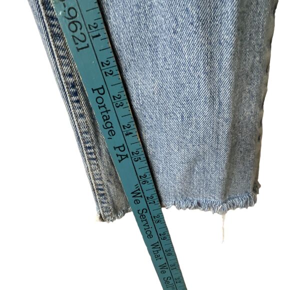 Abercrombie & Fitch Denim Super Skinny Jeans Sz 28x32 90s Light Wash Raw Hem - Picture 13 of 14